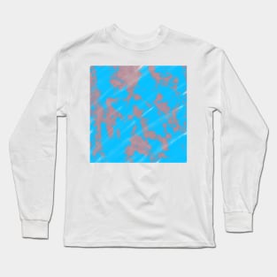 Blue red watercolor shapes art design Long Sleeve T-Shirt